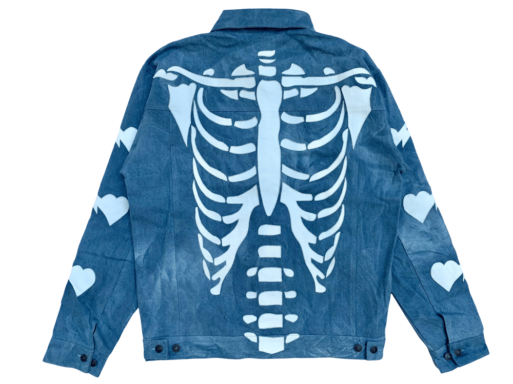 VINTAGE MEDIUM BLUE RIBCAGE BONE TRUCKER JACKET