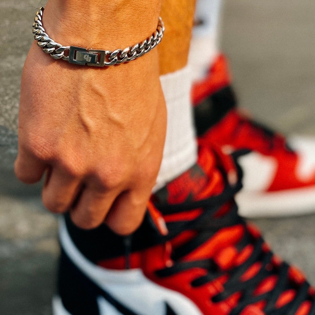 Bust Down Silver Cuban Bracelet Bust Down Customs