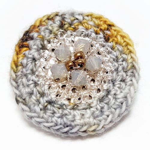 Image of TEXTILE BROOCH - Paved with Gold