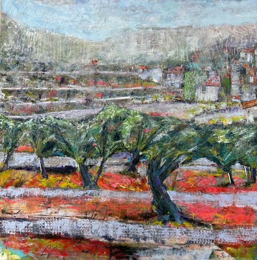 Image of Olive Grove with Poppies by Mara Manning