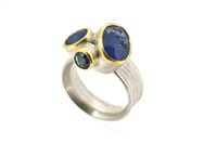 Image 1 of Cluster ring of sapphire, aquamarine and zircon