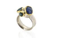 Image 3 of Cluster ring of sapphire, aquamarine and zircon