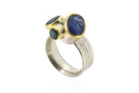 Image 4 of Cluster ring of sapphire, aquamarine and zircon