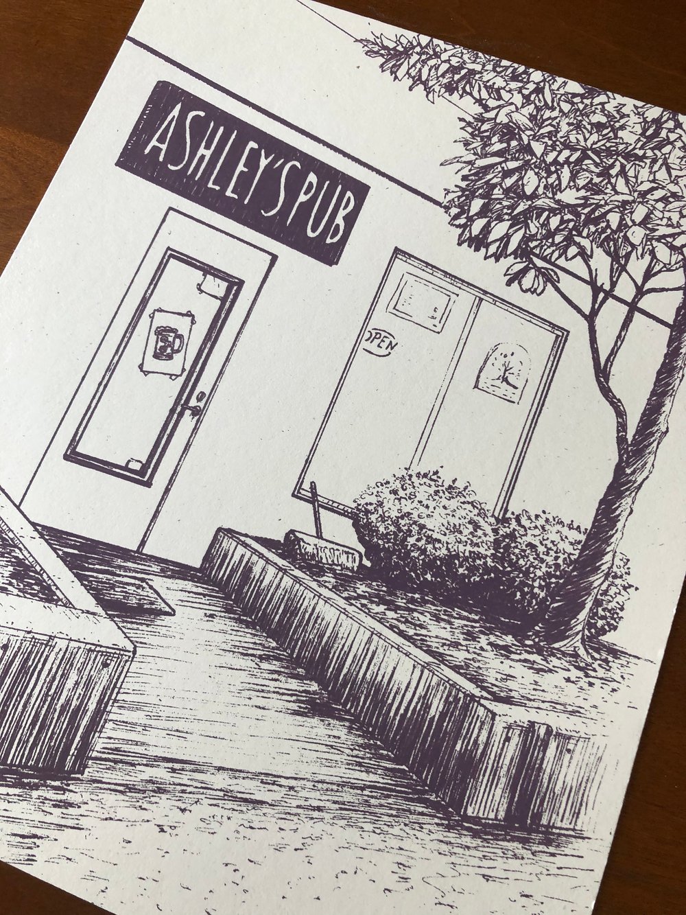 Ashley’s Pub fundraising print (B&W)