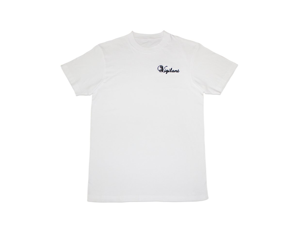 Image of VIGILANT EMBROIDERY BASIC WHITE TEE