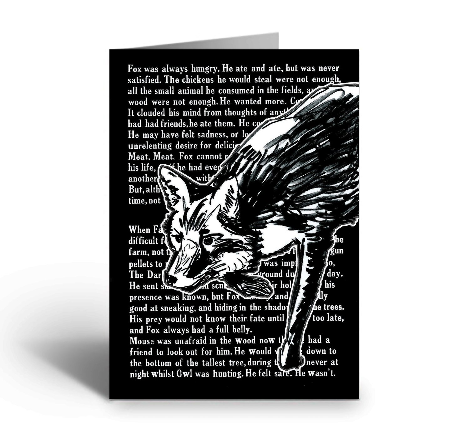 Image of Fox With Text Art Greetings Card w/Envelope C6 Size
