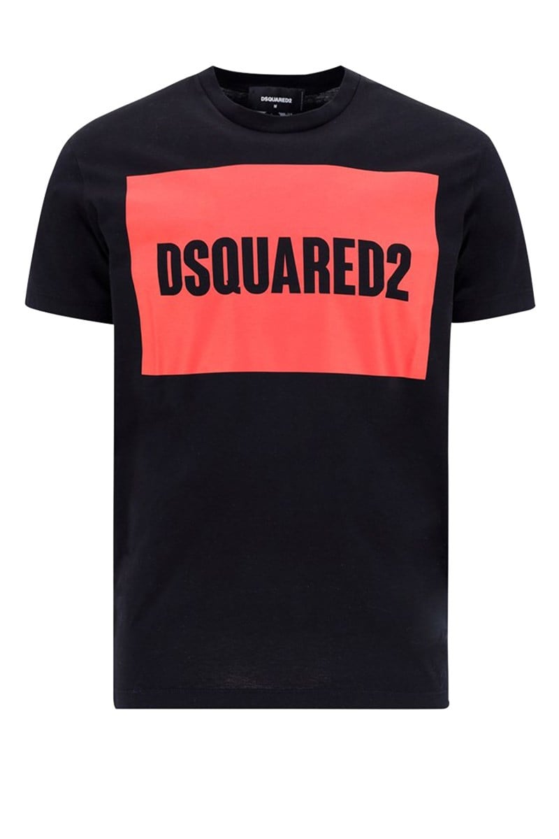 Image of T-Shirt Dsquared2 stampata nera e rossa