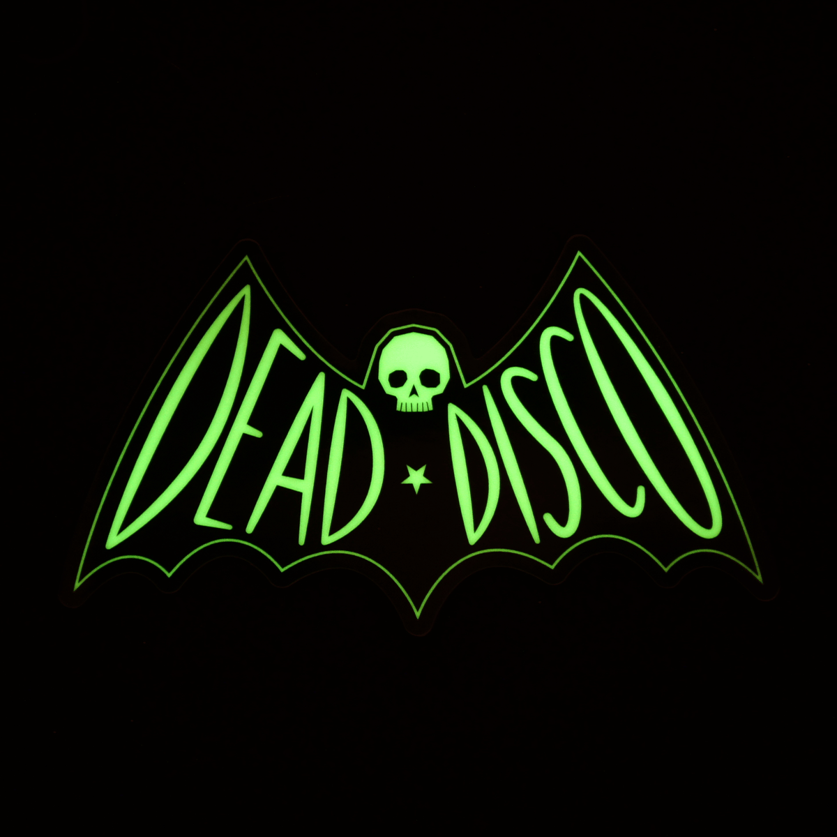 Glowing Dead Disco Bat Sticker