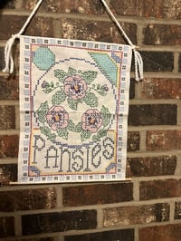 Image 2 of Pansies cross stitch 