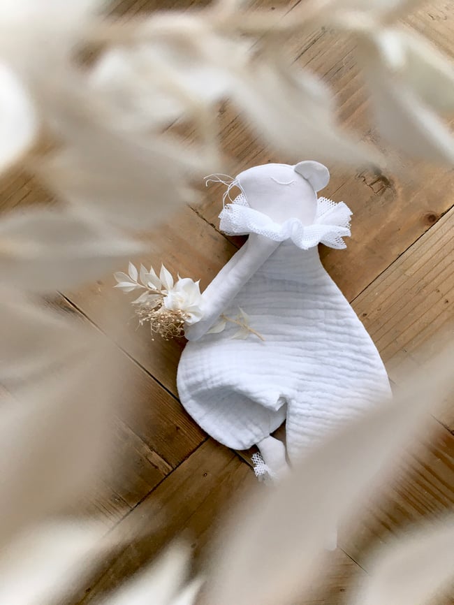 Doudou plat souris Paulette 