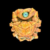Image 1 of XL. Streaky Golden Coral Crab - Flamework Glass Sculpture Bead