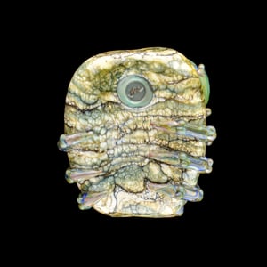 Image of XL. Streaky Green Blue Crab - Flamework Glass Sculpture Bead