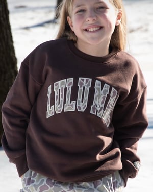 Image of Lulu Mac Kids Sweatshirts 6 colors Pink, Black. Red, Baby Blue, Olive, Brown 