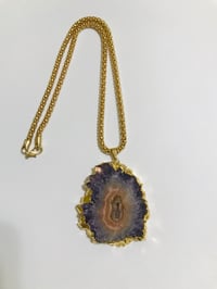 Image 1 of Gold filled  Chain With Amethyst Pendant