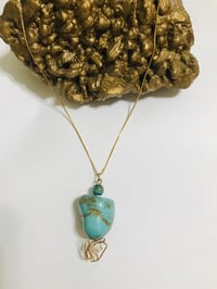 Image 2 of Turquoise Wire Wrapped Pendant