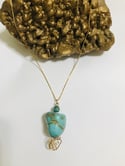 Turquoise Wire Wrapped Pendant