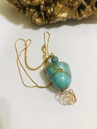 Image 1 of Turquoise Wire Wrapped Pendant