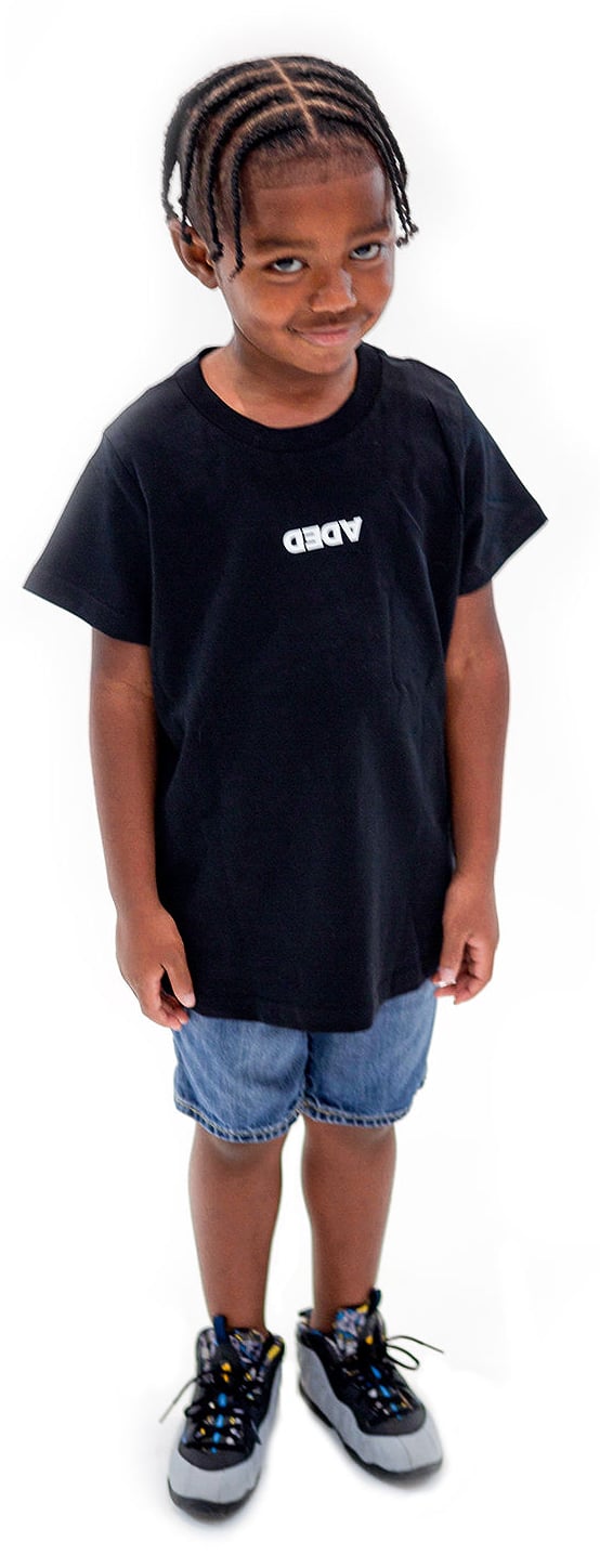 Image of DEDA KIDS BLACK TEE WHITE LOGO