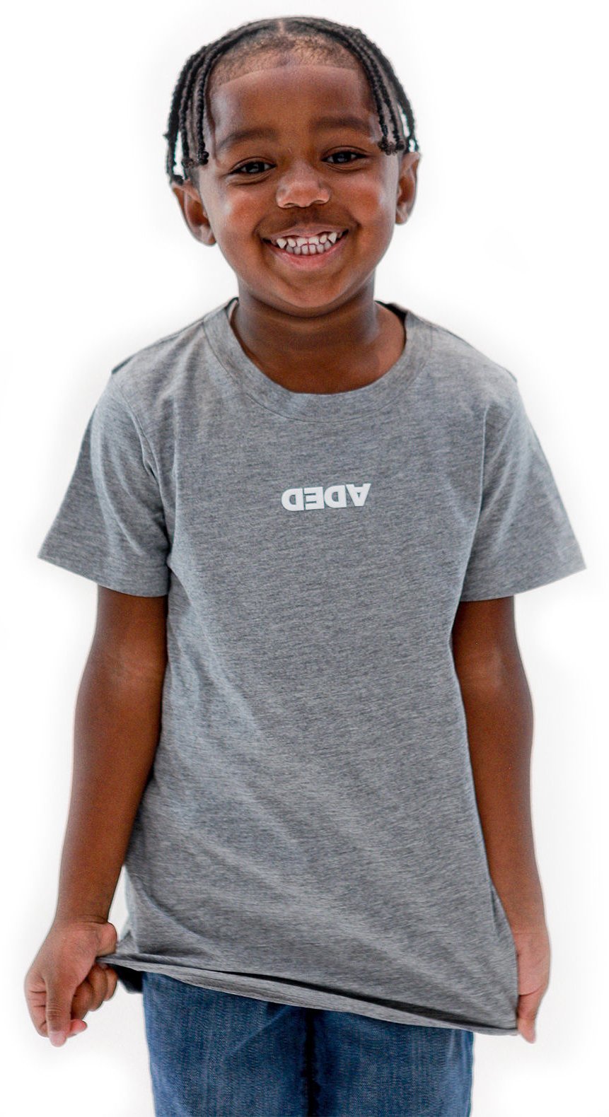 Image of DEDA KIDS GREY TEE WHITE LOGO