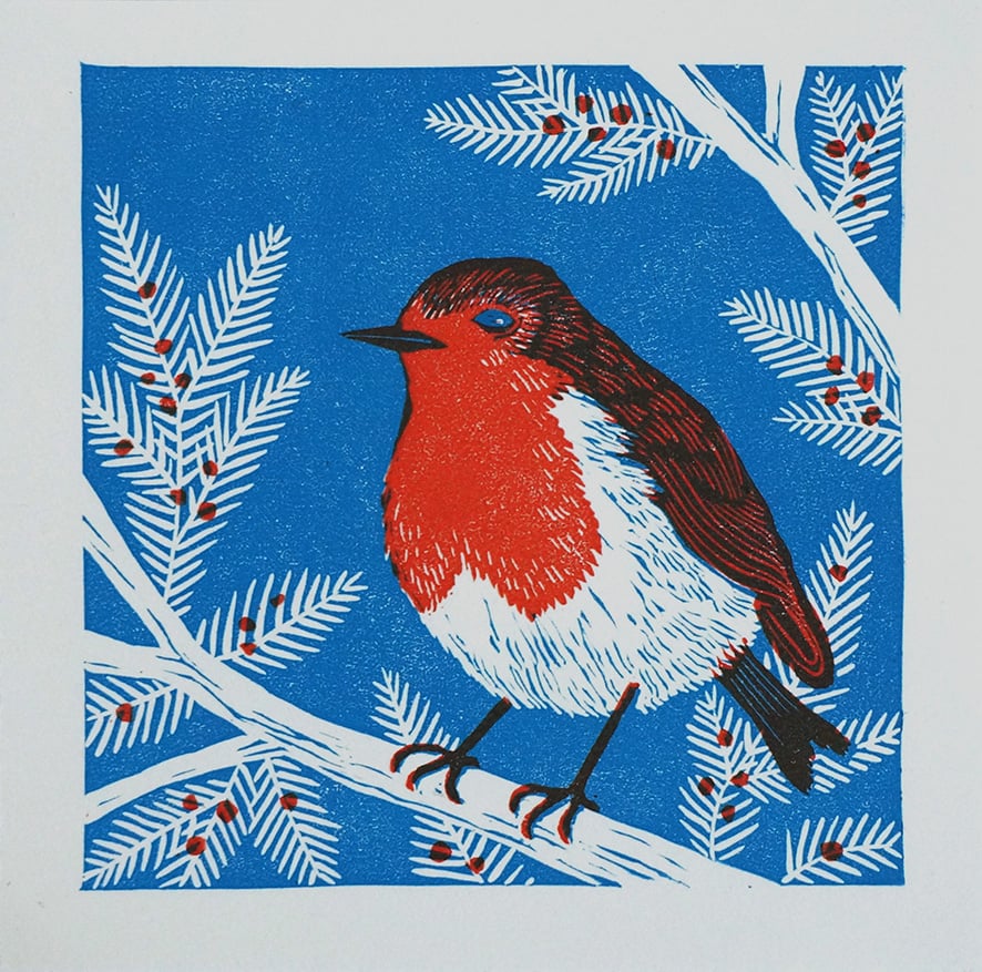 Image of Robin - Linocut