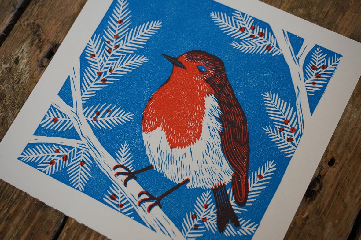 Image of Robin - Linocut