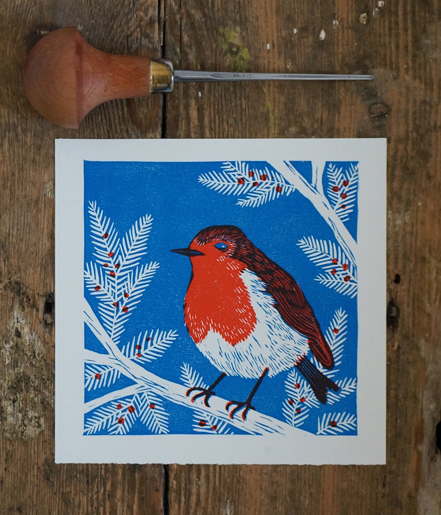 Image of Robin - Linocut