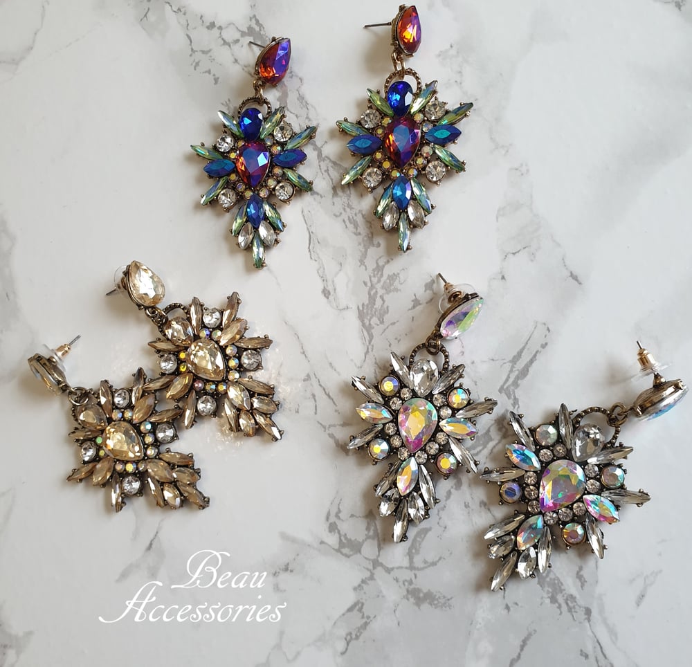 Image of Statement Rhinestone Crystal Earrings