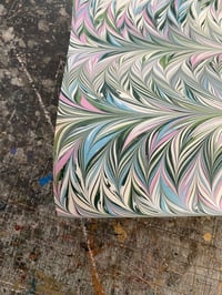 Image 2 of PRINTED Marbled Paper - 'Fern & Feather'