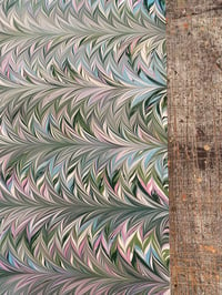 Image 4 of PRINTED Marbled Paper - 'Fern & Feather'