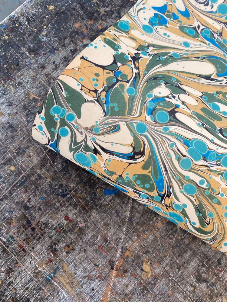 Image of PRINTED Marbled Paper - 'Ocean Bubble'