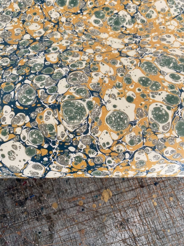 Image of PRINTED Marbled Paper - 'Moss Folly'