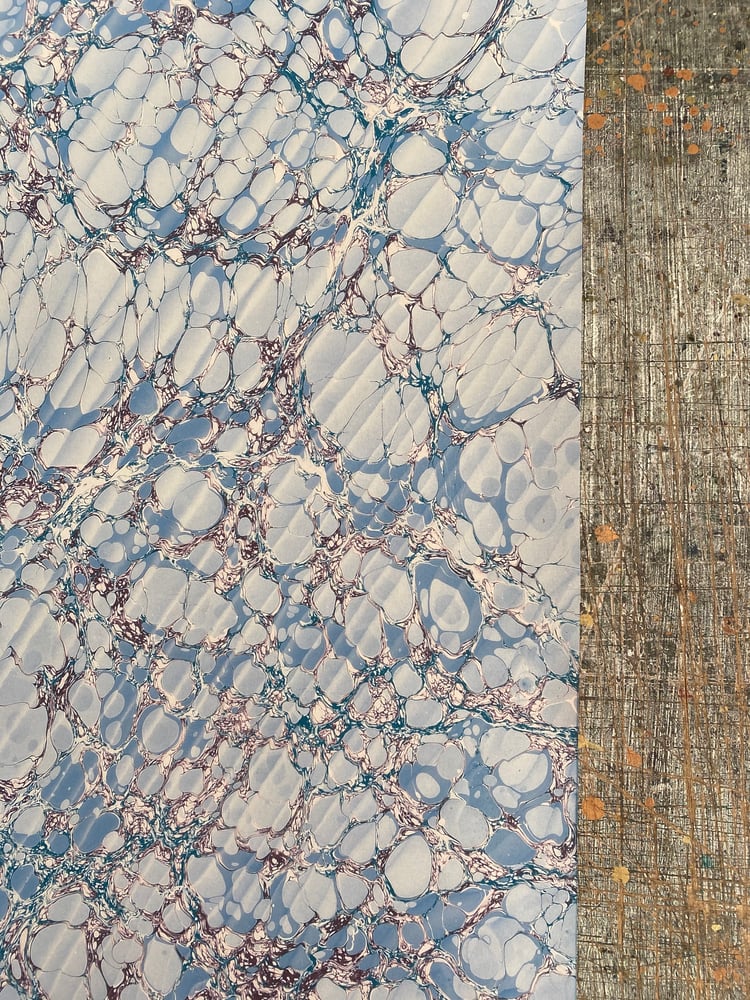 Image of PRINTED Marbled Paper - 'Moire Lace'