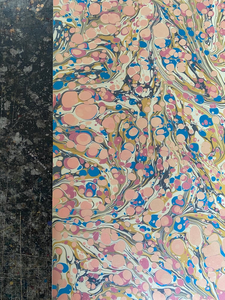 Image of PRINTED Marbled Paper - 'Summer Orchard'