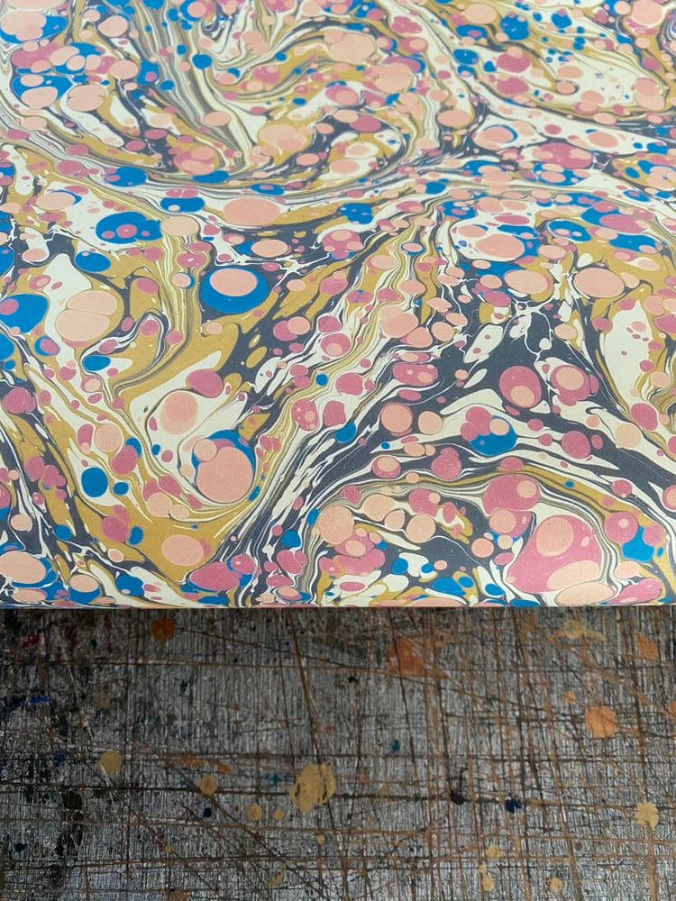Image of PRINTED Marbled Paper - 'Summer Orchard'