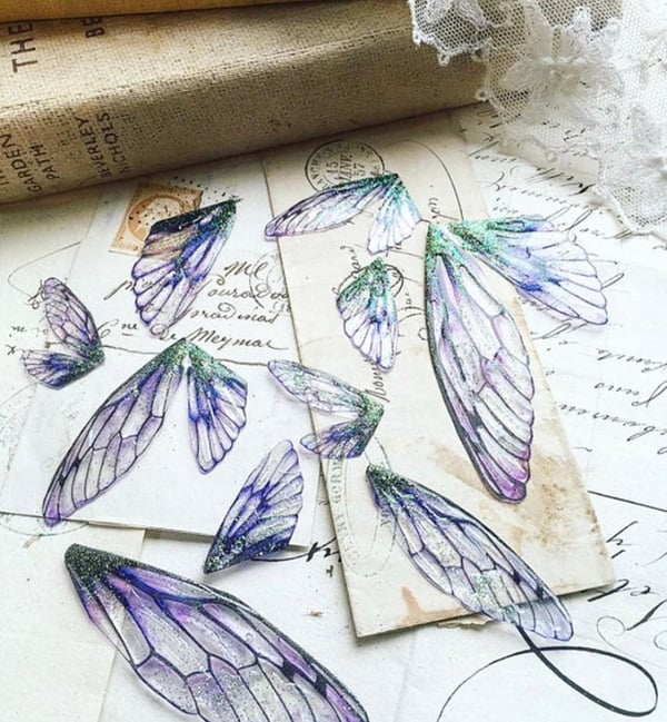 Image of Purple faerie wing fragments