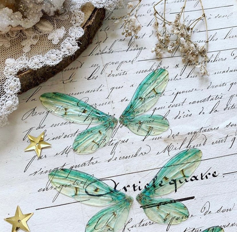 Image of Green Ethereal faerie wings pack of three
