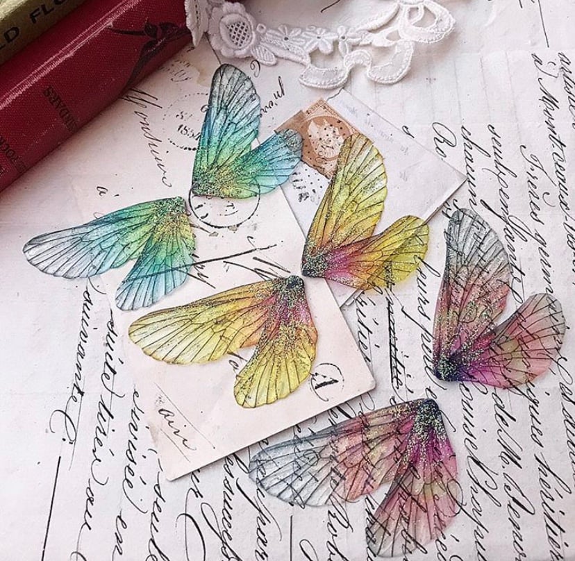 Image of Mixed autumnal rainbow faerie wings pack of three