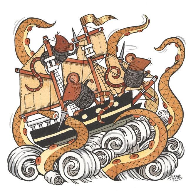 Mouse ship cards - variety pack of 5