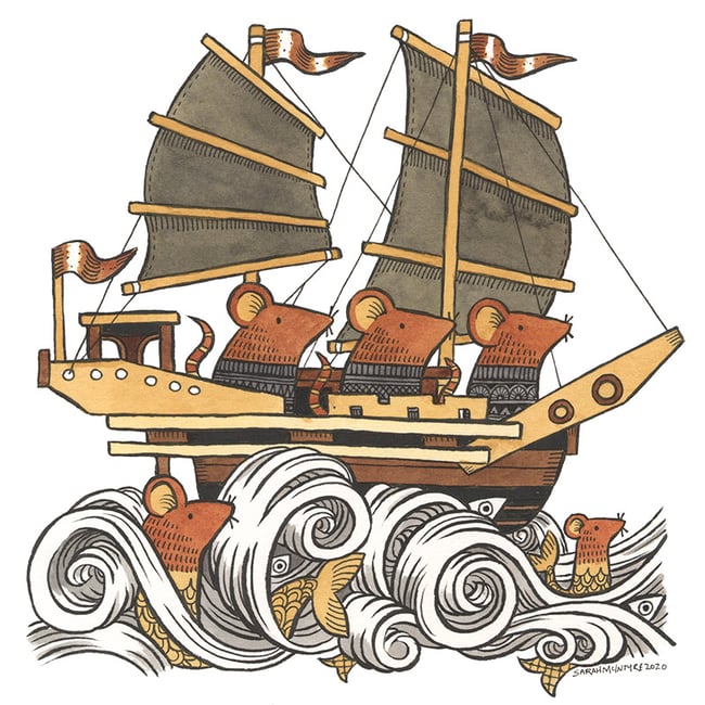 Mouse ship cards - variety pack of 5