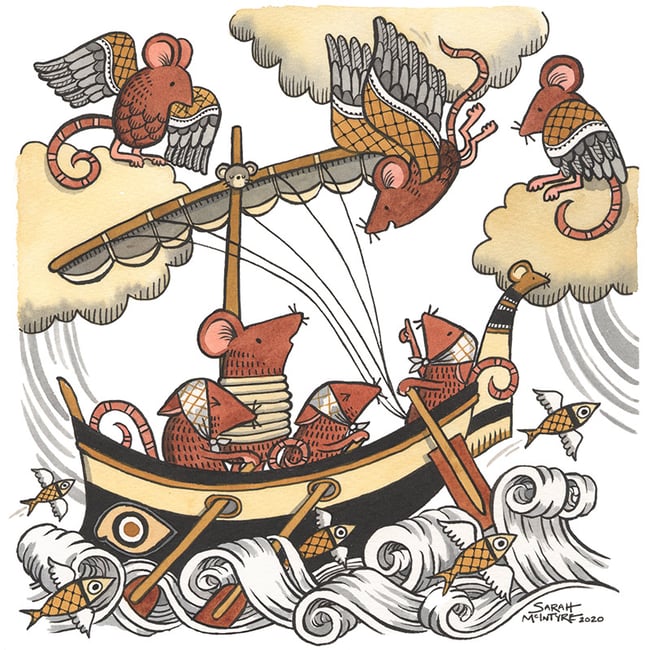 Mouse ship cards - variety pack of 5