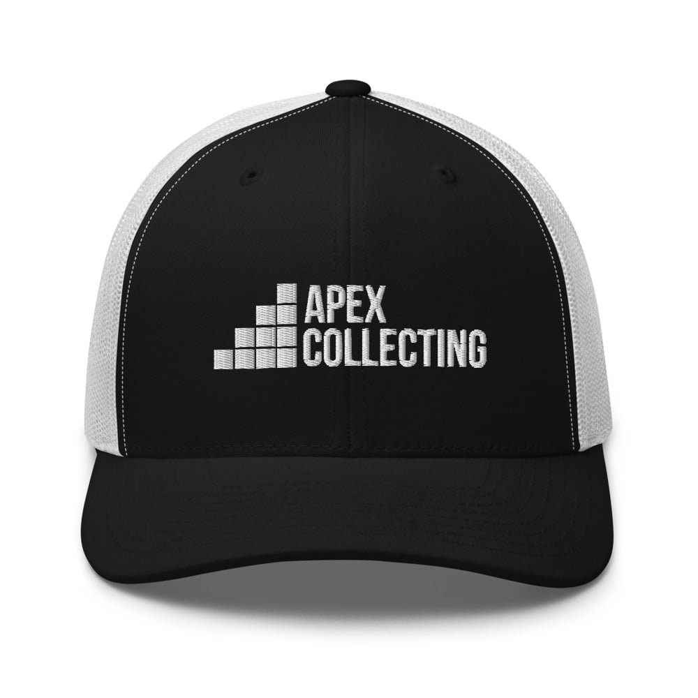 Image of Black & White Apex Collecting Logo Trucker Hat