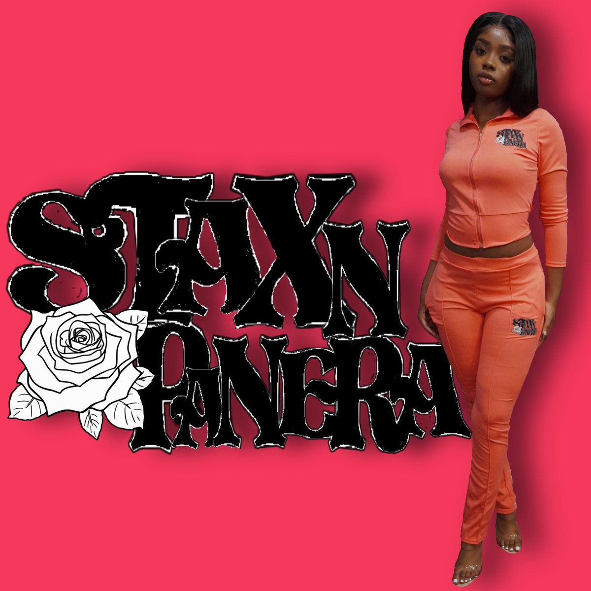 Image of "ROSE LOVER" 2PIECE TRACKSUIT(PINK)