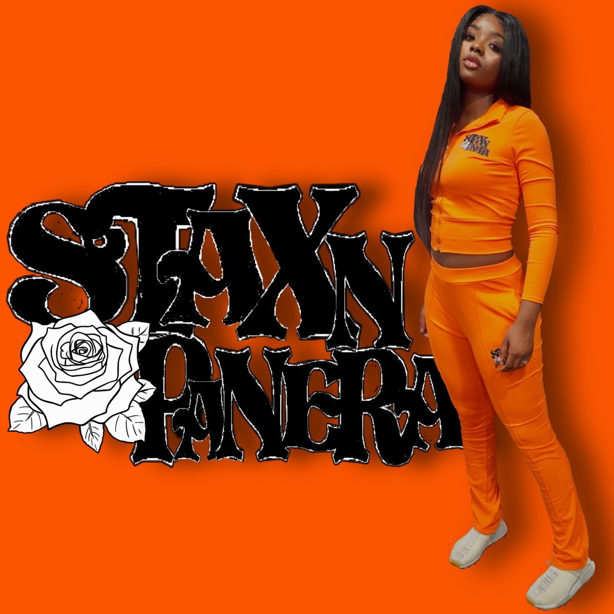 Image of "ROSE LOVER" 2PIECE TRACKSUIT(ORANGE)