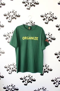 Image of organize and DWS tee in green 