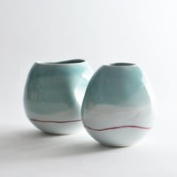 Image 3 of celadon and red altered vase