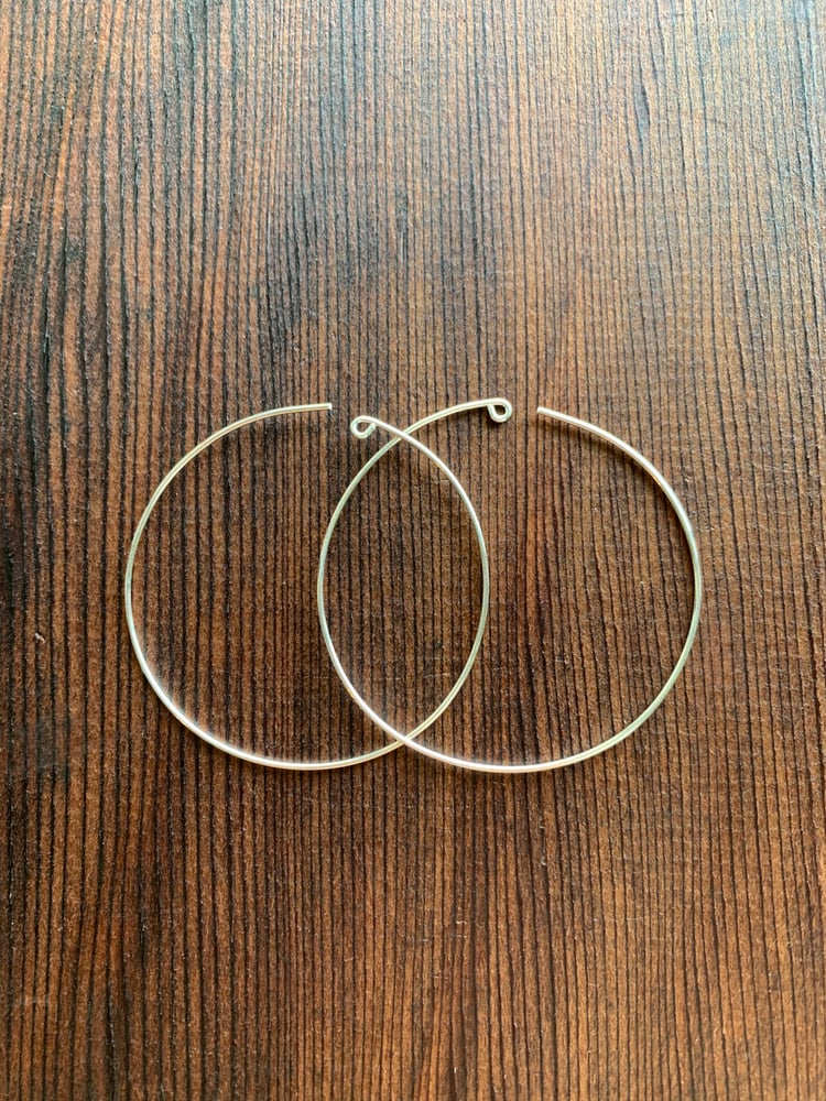 Image of Solid silver Hoops! 
