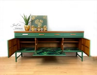 Image 3 of Vintage Mid Century Modern Retro NATHAN SIDEBOARD / DRINKS CABINET painted in Green