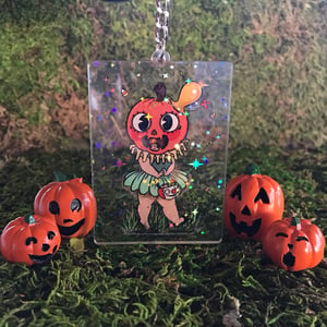 DISCONTINUED: Lil' Pumpkin Clown Holographic Keychain 