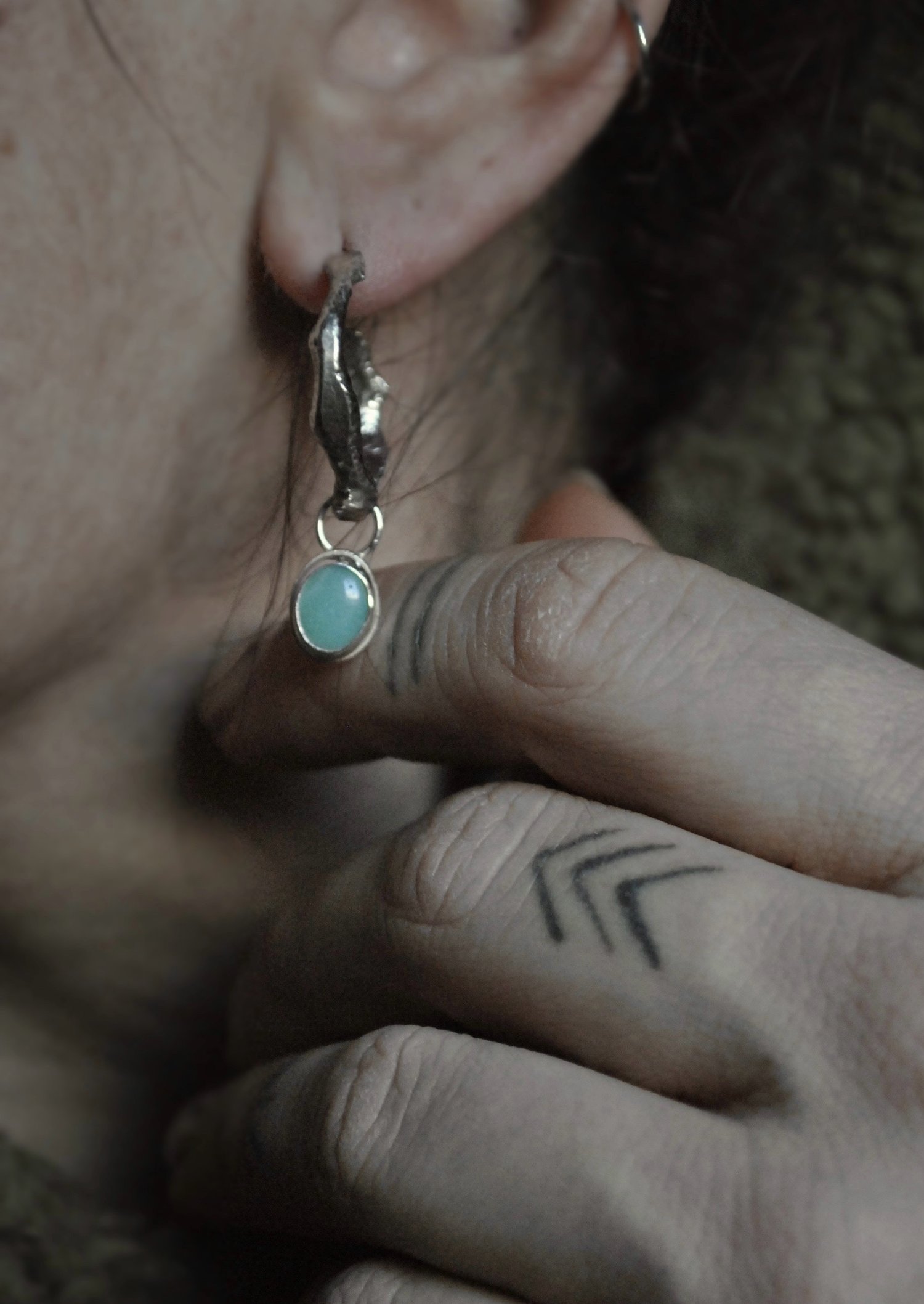 Image of Orecchini “rami” con amazzonite