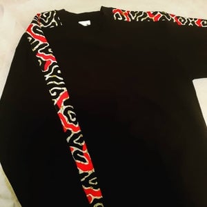 Image of Adults black African print sweatshirt